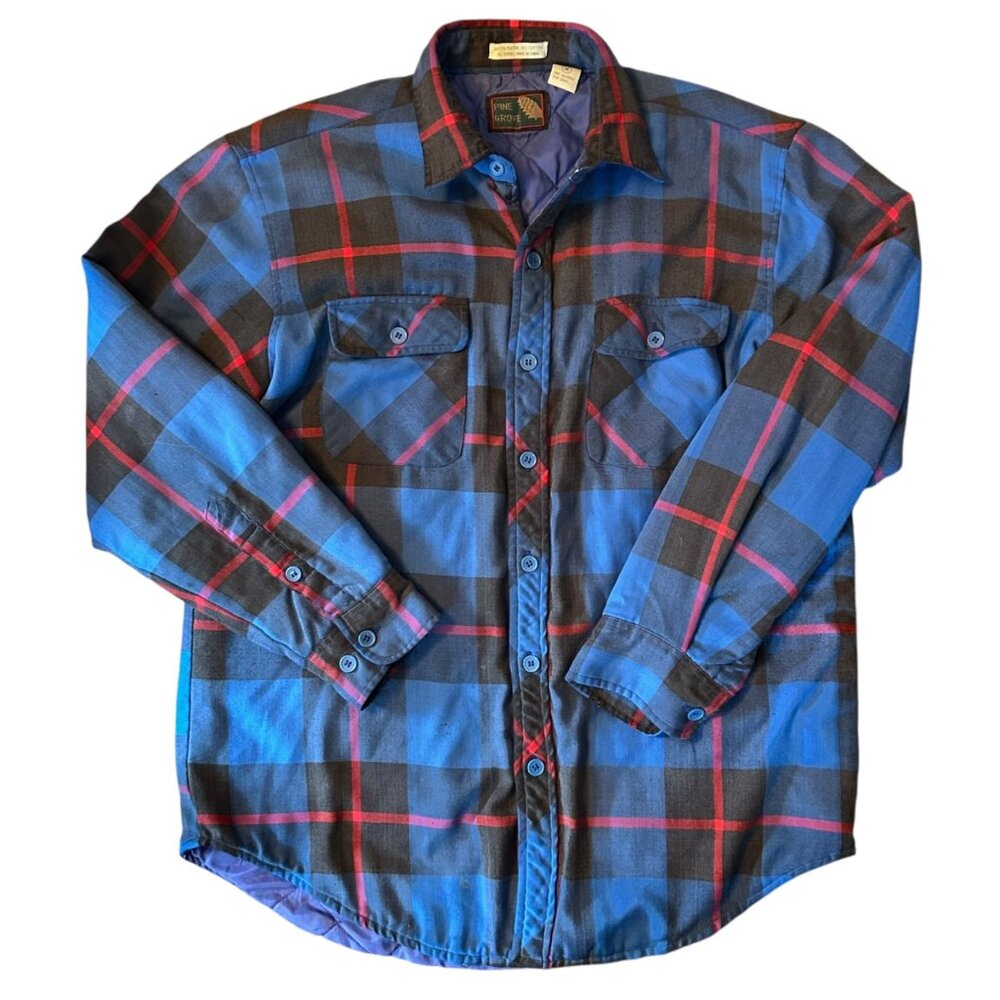 Vintage Pine Grove Insulated Plaid Quilted Flannel Workwear Jacket M